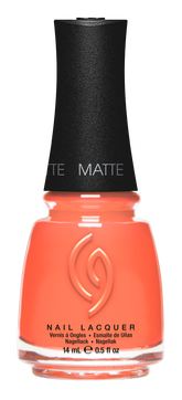 A Front View of CHINA GLAZE NAIL LACQUER,  SUN OF A PEACH Bottle with black cap.